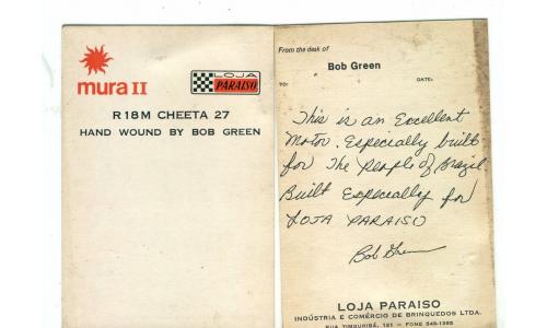Cartela Autografada Bob Green